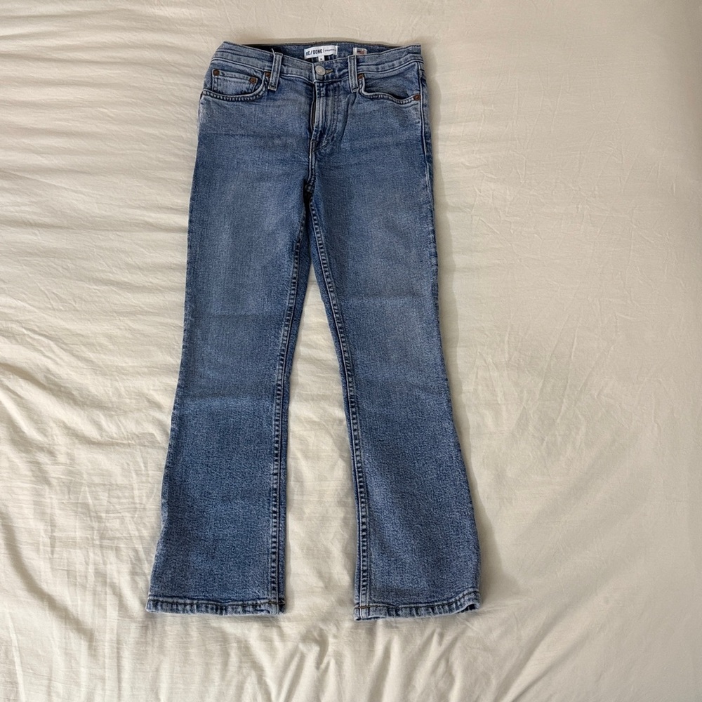 Re/Done Women's Medium Blue Flare Jeans